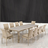 Комплект плетеной мебели T438/Y380C-W85 Latte (10+1) + подушки