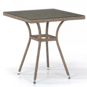 Плетеный стол из искусственного ротанга T282BNT-W56-70x70 Light Brown